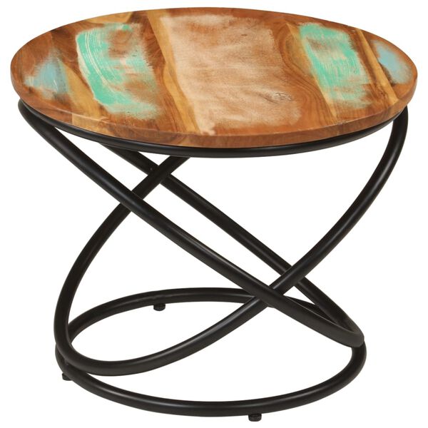 vidaXL طاولة قهوة 50×40 سم خشب مستصلح صلب وفولاذ