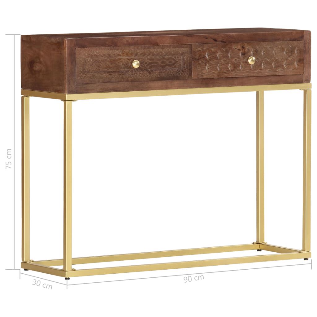 vidaXL طاولة كونسول 75x30x90 سم خشب مانجو صلب