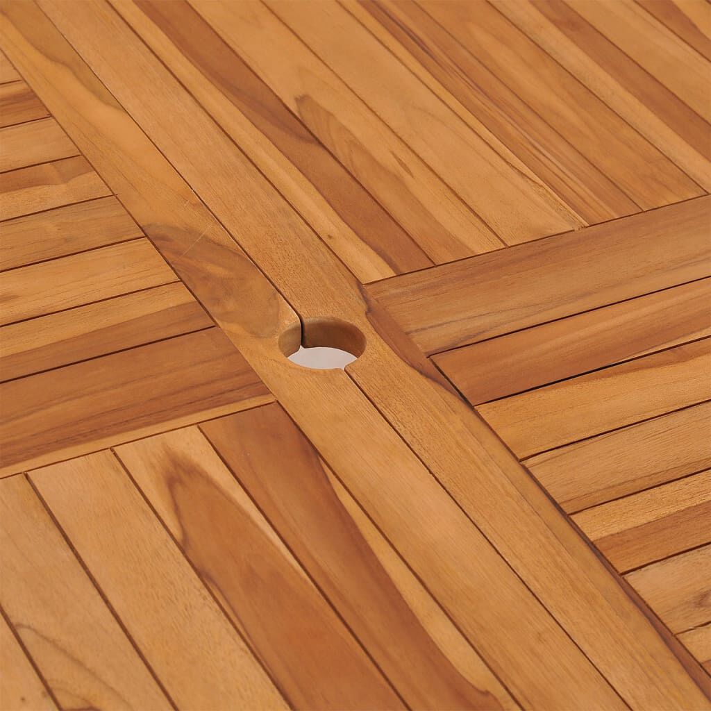 vidaXL طاولة سفرة حديقة 75x110x110 سم خشب ساج صلب