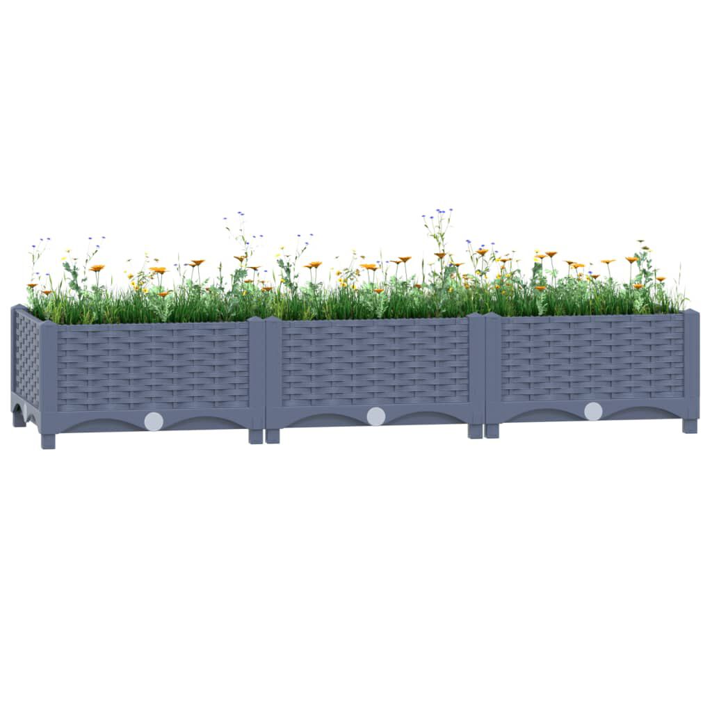 vidaXL حوض زراعي مرتفع 120×40×23 سم بولي بروبيلين