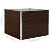 vidaXL حوض زراعي مرتفع بني 100×100×77 سم فولاذ مجلفن