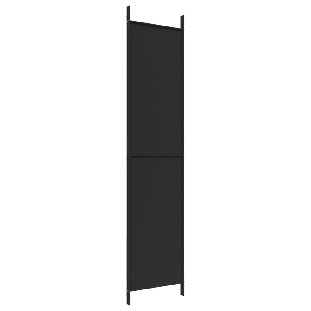 vidaXL مقسم غرفة 3-ألواح أسود 150×220 سم قماش