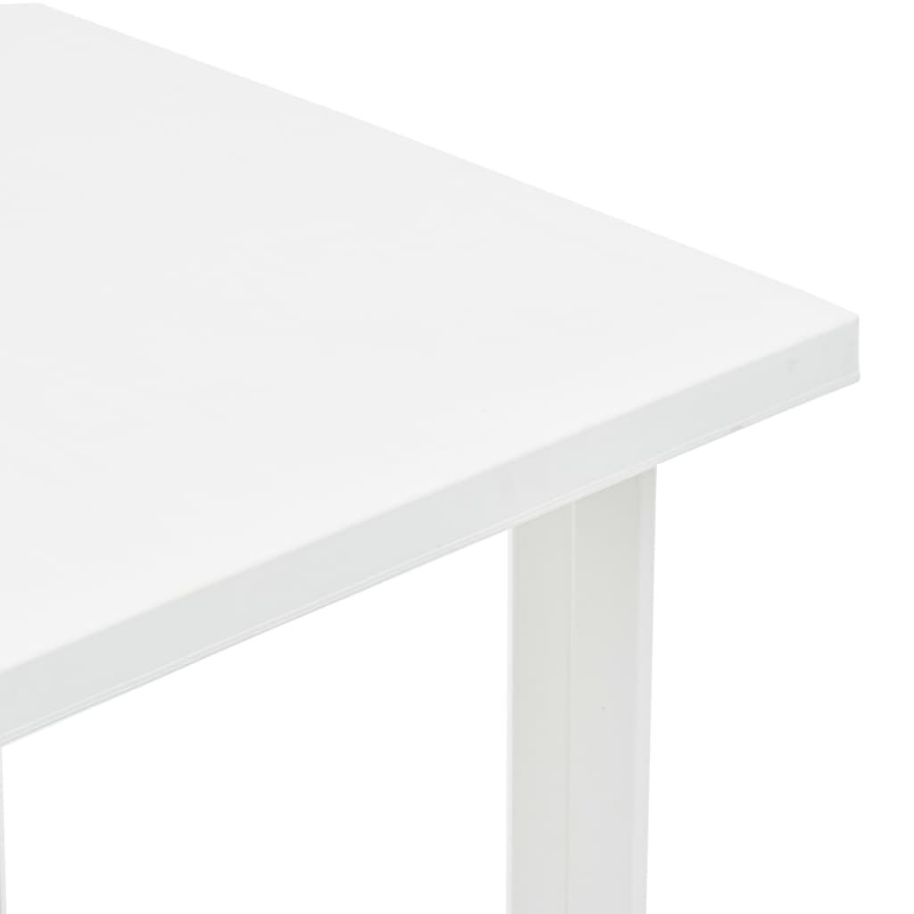 vidaXL طاولة حديقة أبيض 80×75×72 سم بلاستيك