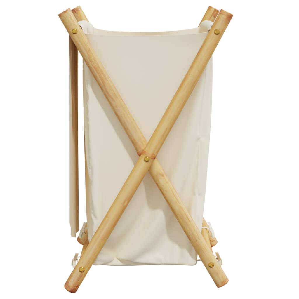 vidaXL سلة غسيل لون أبيض كريمي 63,5x36x41,5 سم خيزران
