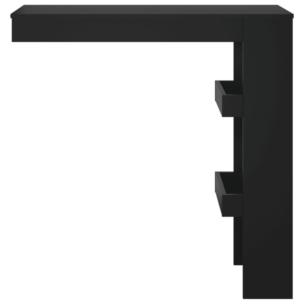 vidaXL طاولة بار جدارية أسود 102×45×103.5 سم خشب صناعي