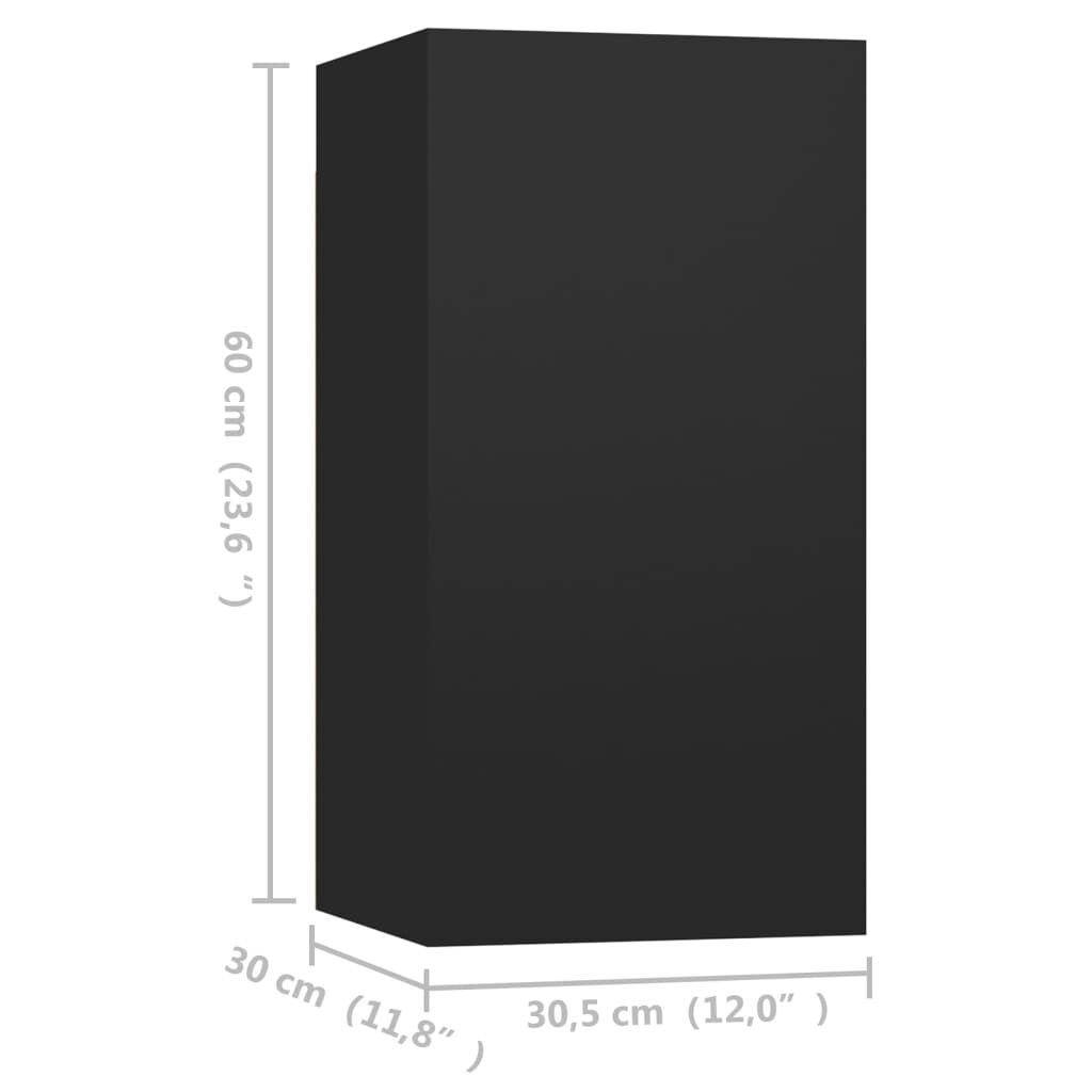 3078845 vidaXL خزائن تلفزيون 4 قطع أسود 60x30x30,5 سم خشب صناعي