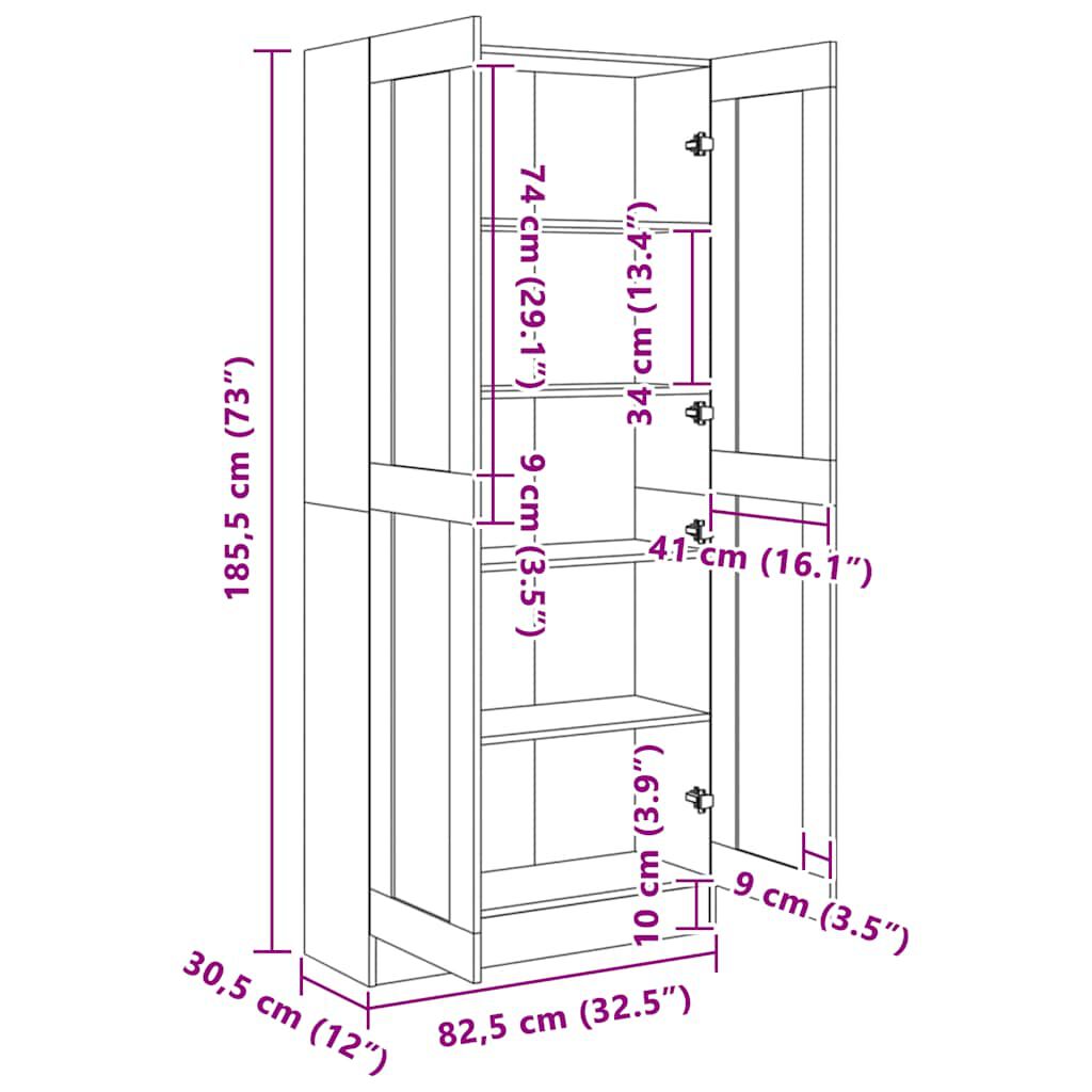 vidaXL خزانة كتب لون أبيض 82.5×30.5×185.5 سم خشب صناعي