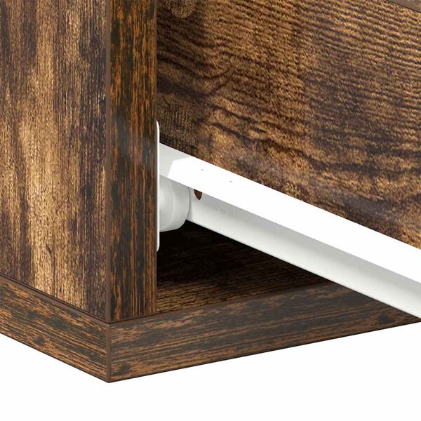 vidaXL مناضد سرير عائمة 2 ق أوك دخاني 40×30×15 سم خشب صناعي