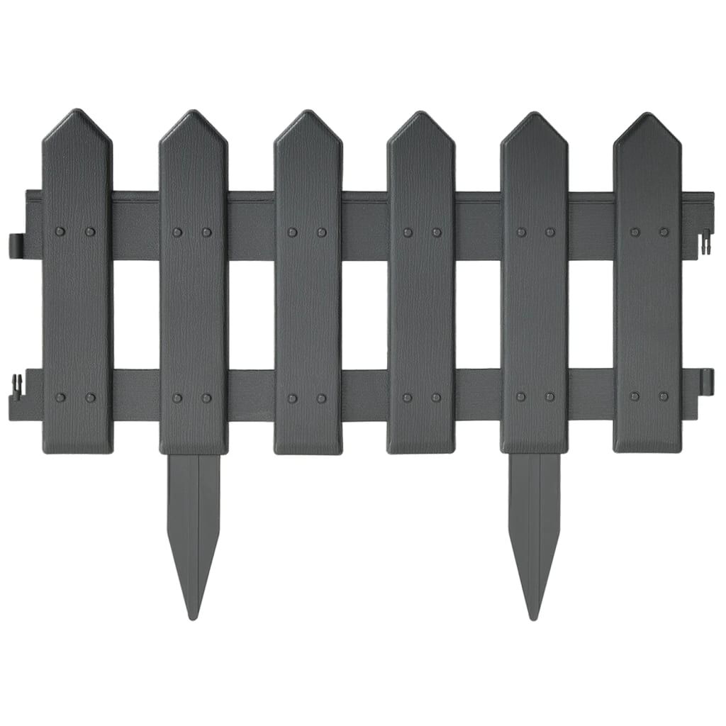 vidaXL حواف عشب 25 ق أنثراسيت 10م بولي بروبيلين (PP)