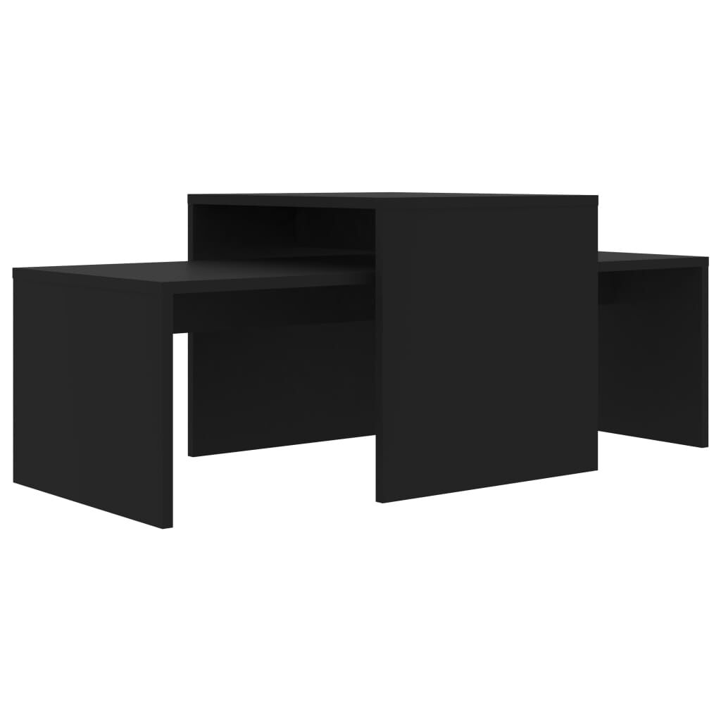 vidaXL طقم طاولة قهوة لون أسود 100×48×40 سم خشب صناعي