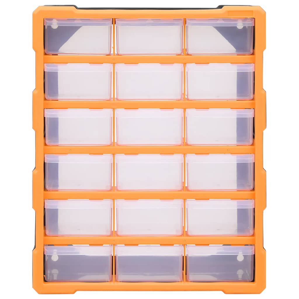 vidaXL منظم متعدد الأدراج مع 18 درج متوسط 38×16×47 سم