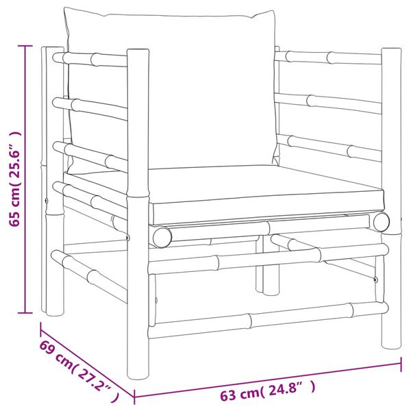 vidaXL طقم جلسة حديقة 12ق مع وسائد رمادي فاتح خيزران