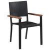vidaXL كراسي خارجية 2 ق بولي روطان أسود