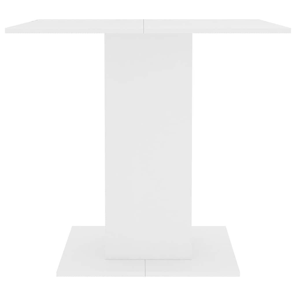vidaXL طاولة طعام لون أبيض 80×80×75 سم خشب صناعي