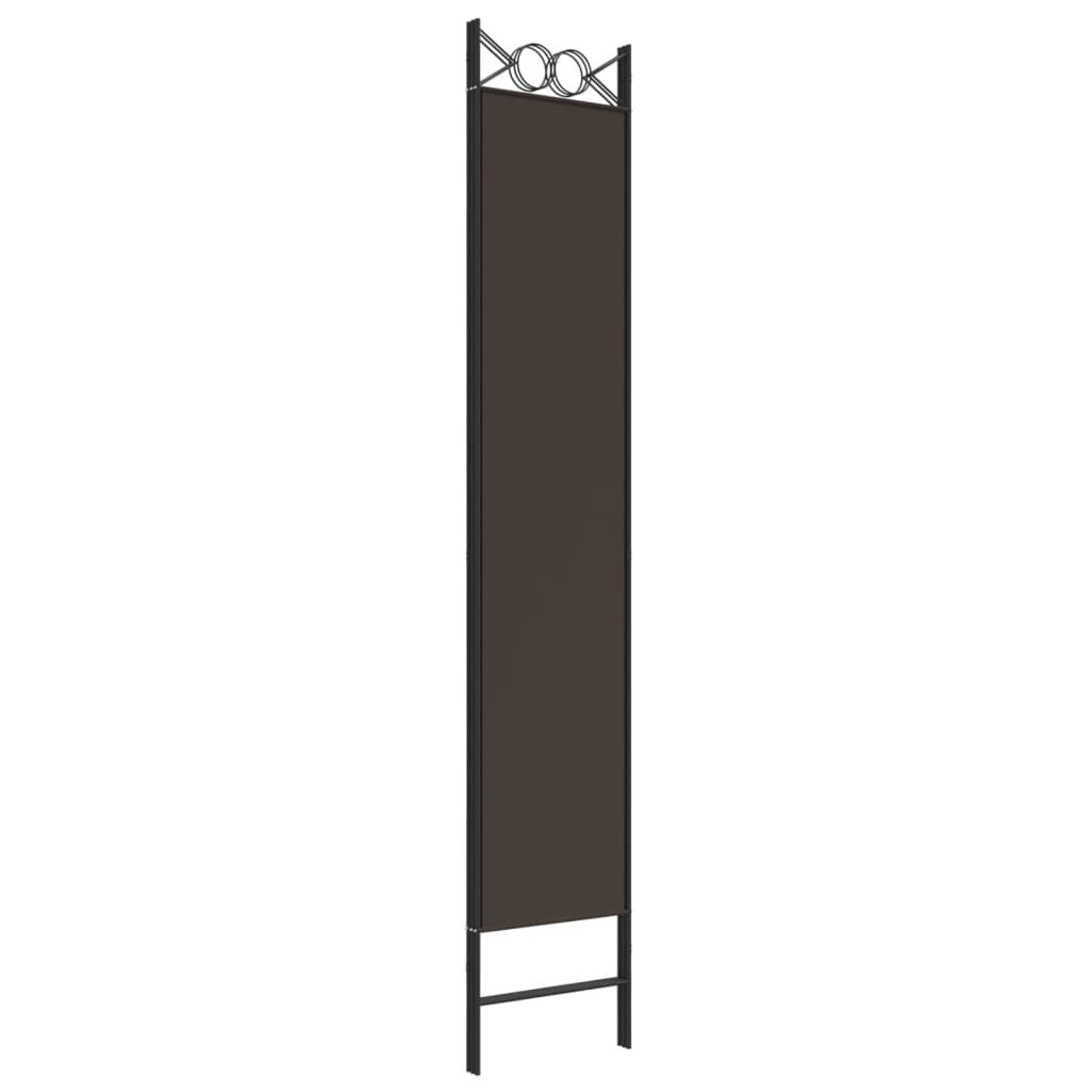 vidaXL مقسم غرفة 3-ألواح بني 120×220 سم قماش