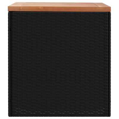 vidaXL صندوق تخزين للحديقة أسود 54x50x110 سم بولي روطان وخشب أكاسيا