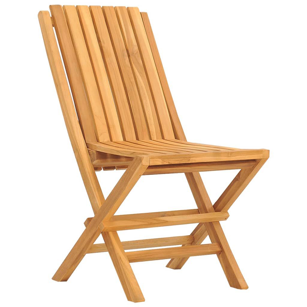 vidaXL كراسي حديقة قابلة للطي 4 ق 47x47x89 سم خشب ساج صلب
