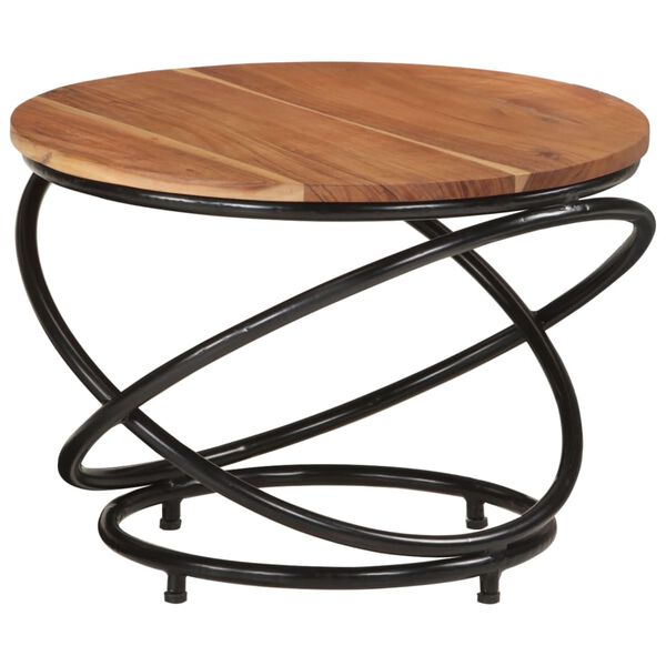 طاولة قهوة VidaXL قطر 55x40 سم من الخشب الصلب أكاسيا