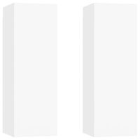 vidaXL خزانات تلفزيون 2 ق أبيض 30.5×30×90 سم خشب صناعي