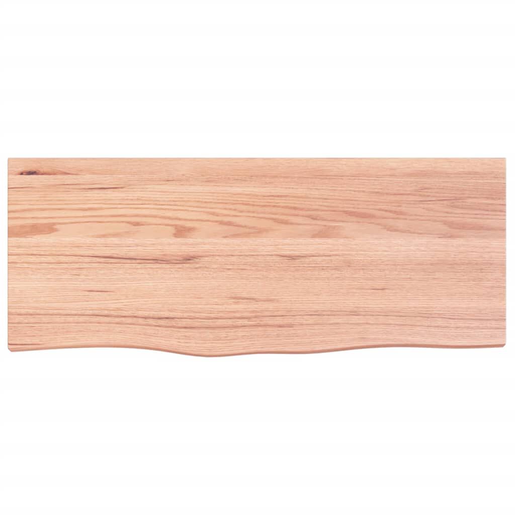 vidaXL رف حائط لون بني فاتح 2x40x100 سم خشب بلوط صلب معالج