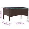 vidaXL طاولة قهوة بني 60×40×36 سم بولي روطان