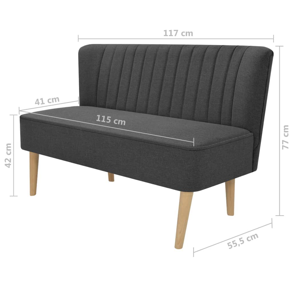 vidaXL أريكة قماش 117×55.5×77 رمادي داكن