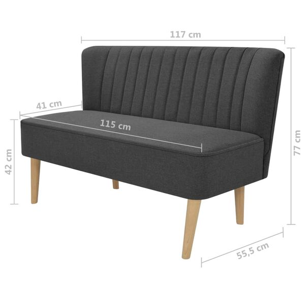 vidaXL أريكة قماش 117×55.5×77 رمادي داكن