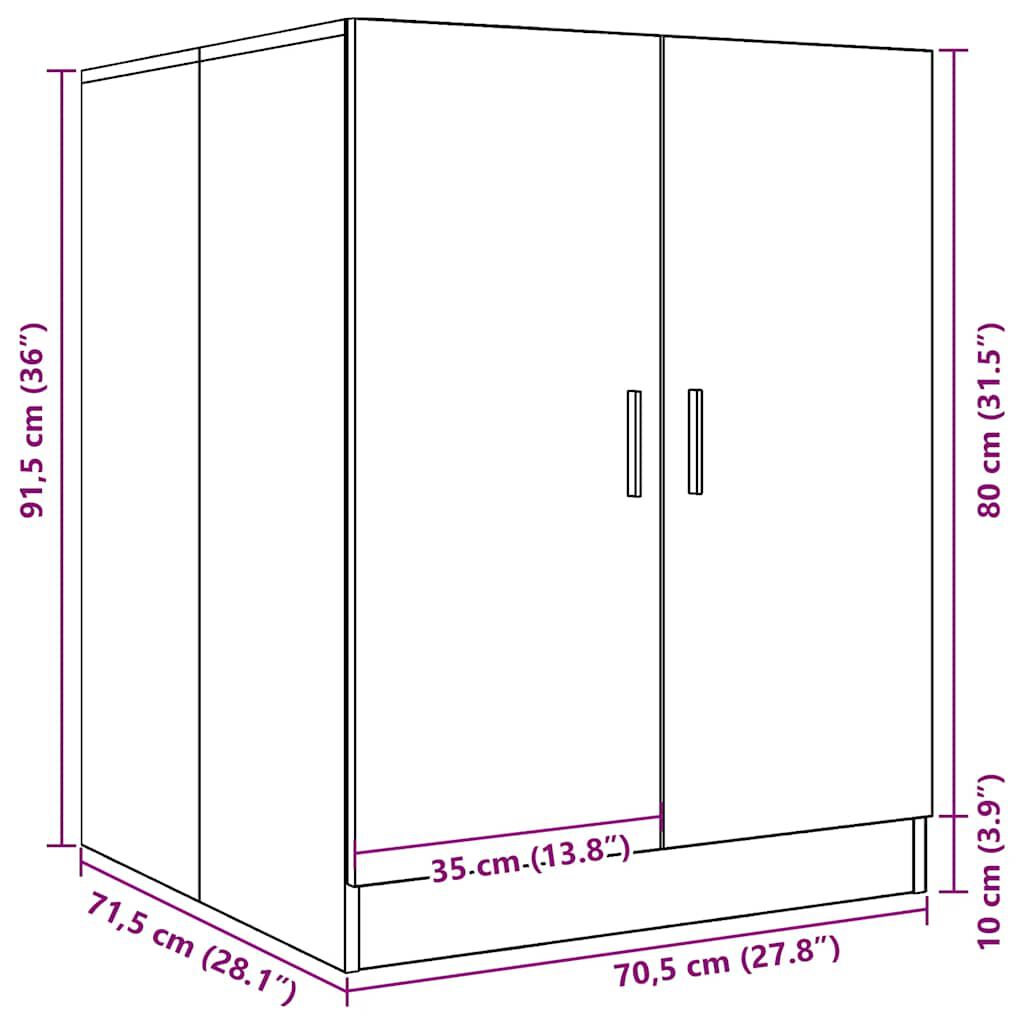 vidaXL خزانة غسالة أوك بني 71×71.5×91.5 سم