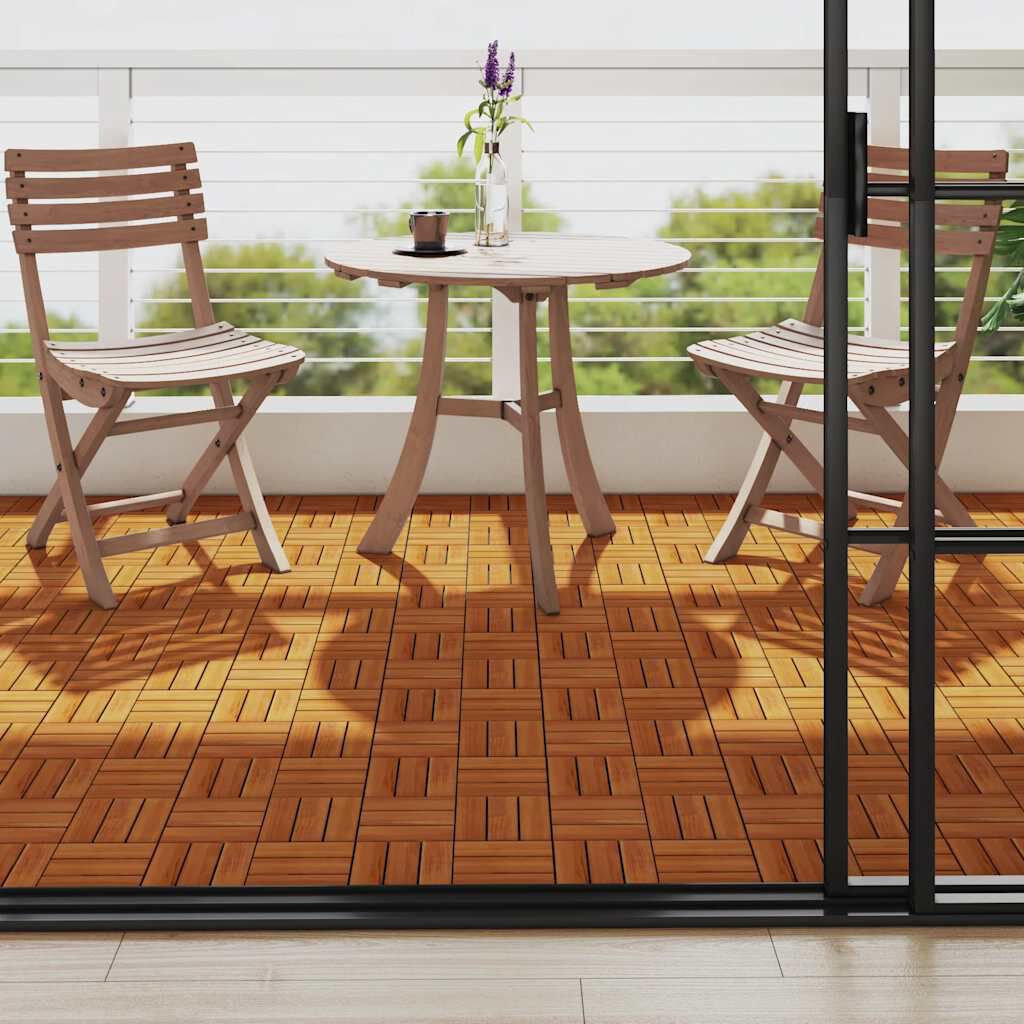 vidaXL عدد 10 ق بلاط تزيين خشب أكاسيا 30×30 سم