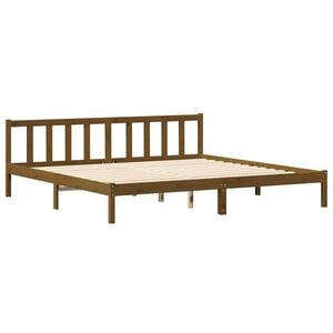 vidaXL إطار سرير خشب صنوبر صلب بني عسلي 200&times;200 سم