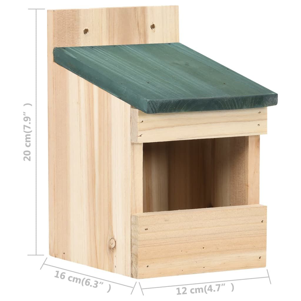 vidaXL بيوت عصافير 4 ق 12×16×20 سم خشب تنوب