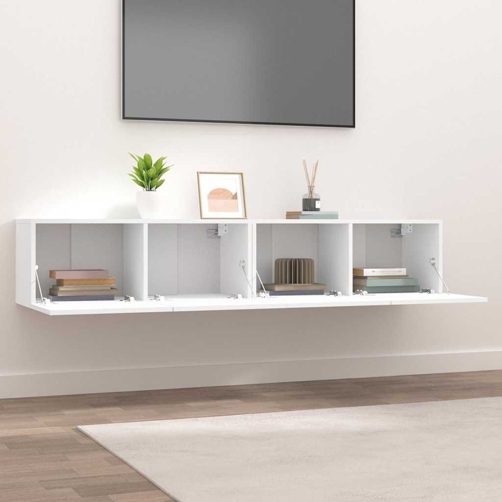 vidaXL خزائن تلفزيون 2ق أبيض 80x30x30 سم خشب صناعي