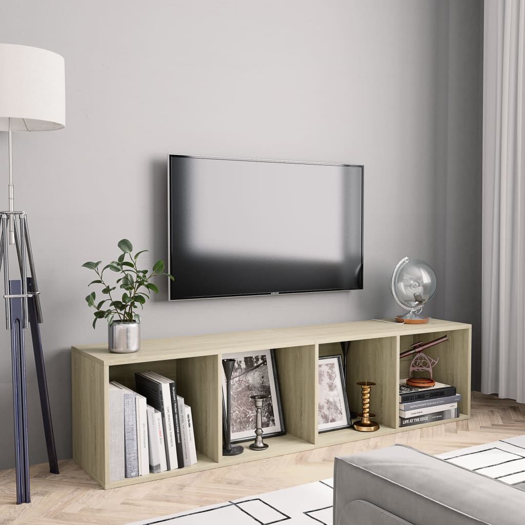 vidaXL خزانة كتب/خزانة تلفزيون سونوما أوك 143×30×36 سم خشب مضغوط