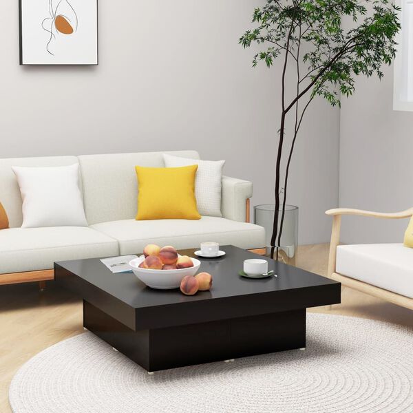 vidaXL طاولة قهوة 28x90x90 سم خشب صناعي أسود
