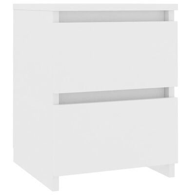 vidaXL خزانات سرير جانبية 2 ق أبيض 30×30×40 سم خشب مضغوط