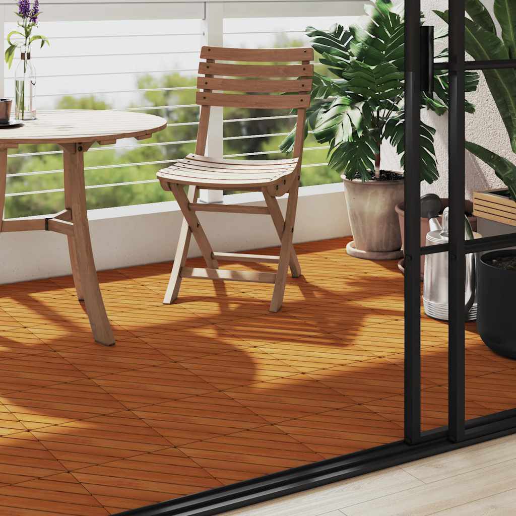 vidaXL بلاط أرضية 10 قطع 30×30 سم خشب أكاسيا صلب