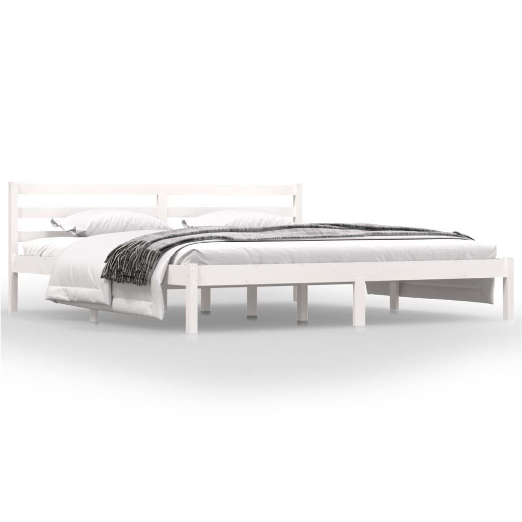 vidaXL إطار سرير خشب صنوبر صلب 180×200 سم 6FT سوبر كينج