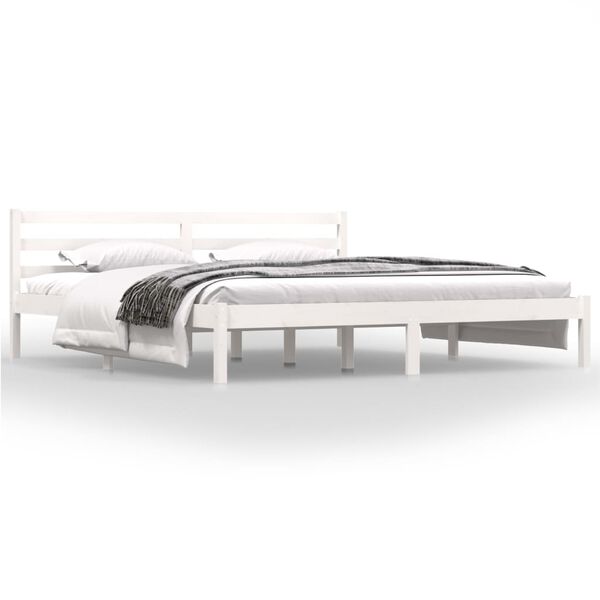 vidaXL إطار سرير خشب صنوبر صلب 180×200 سم 6FT سوبر كينج