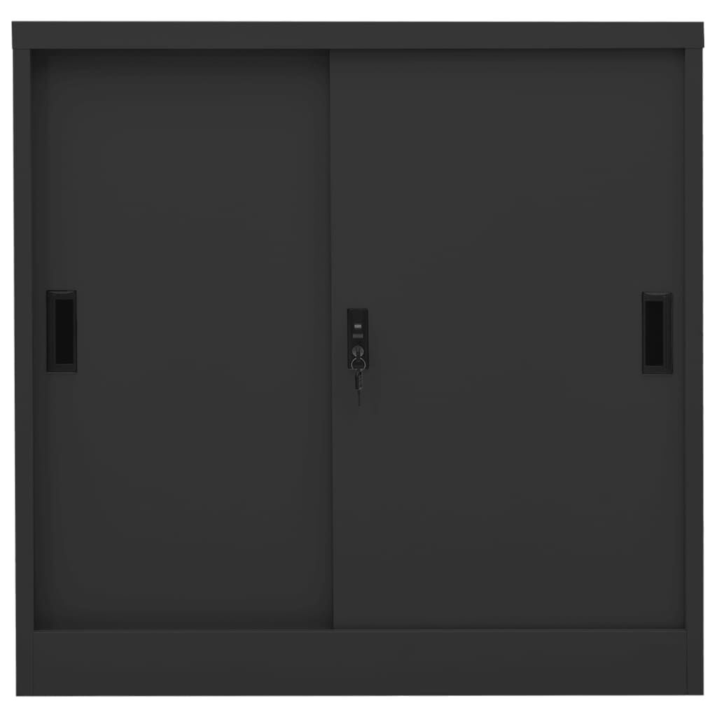 vidaXL خزانة مكتب مع باب منزلق أنثراسيت 90×40×90 سم فولاذ