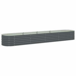 vidaXL حوض حديقة مرتفع 400&times;80&times;44 سم فولاذ مجلفن رمادي