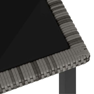 vidaXL طاولة سفرة حديقة رمادي 70×70×73 سم بولي روطان
