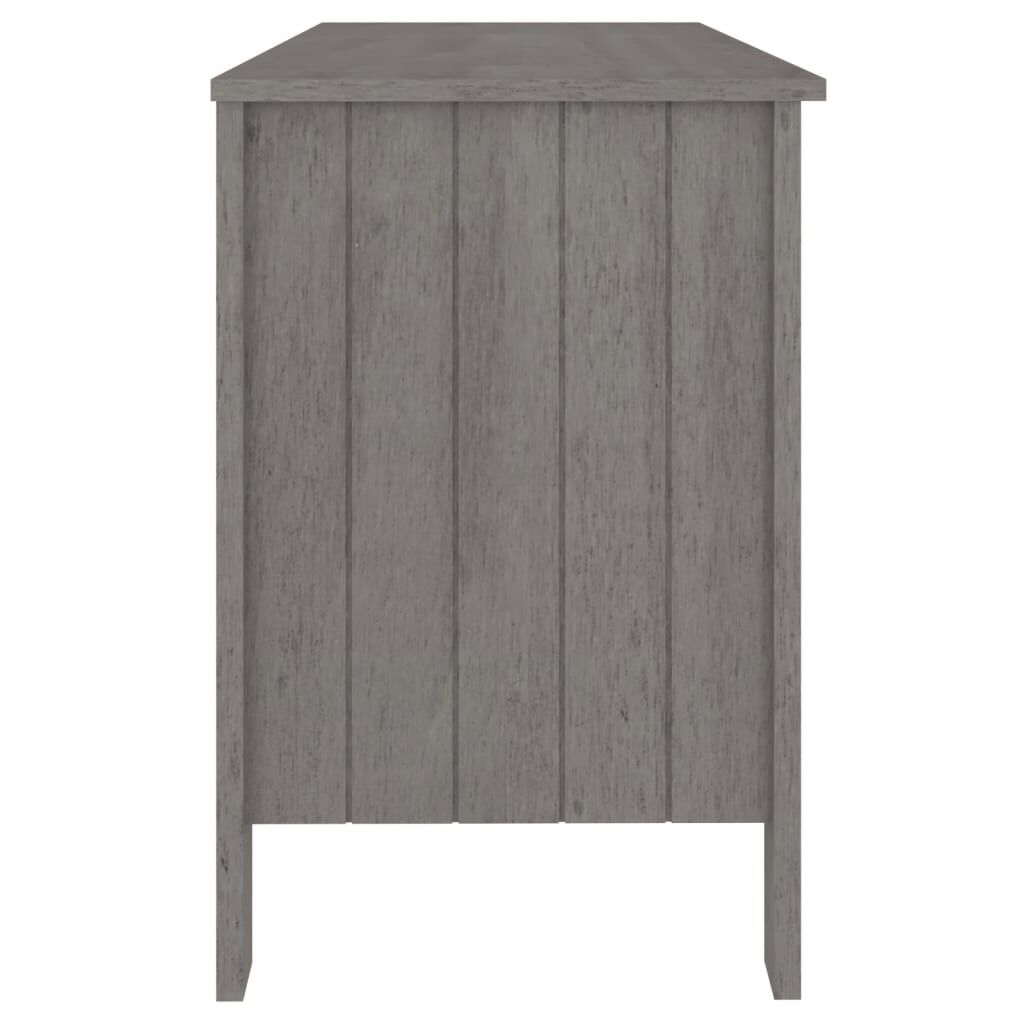 vidaXL مكتب رمادي فاتح 113×50×75 سم خشب صنوبر صلب