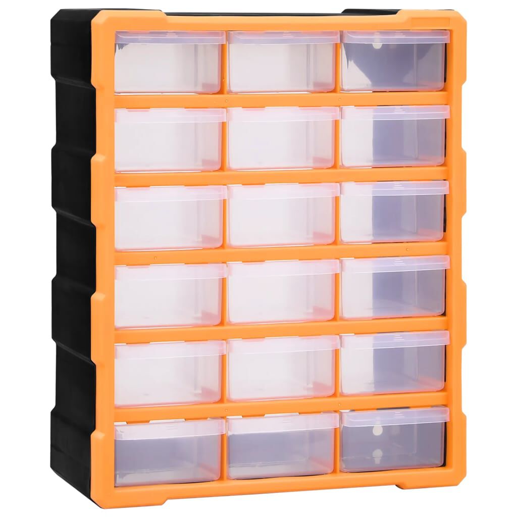 vidaXL منظم متعدد الأدراج مع 18 درج متوسط 38×16×47 سم