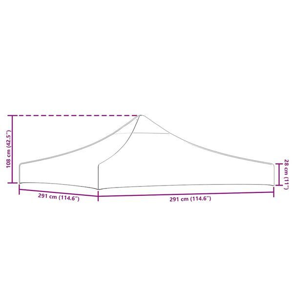 vidaXL سقف خيمة حفلات 3×3 م كريمي