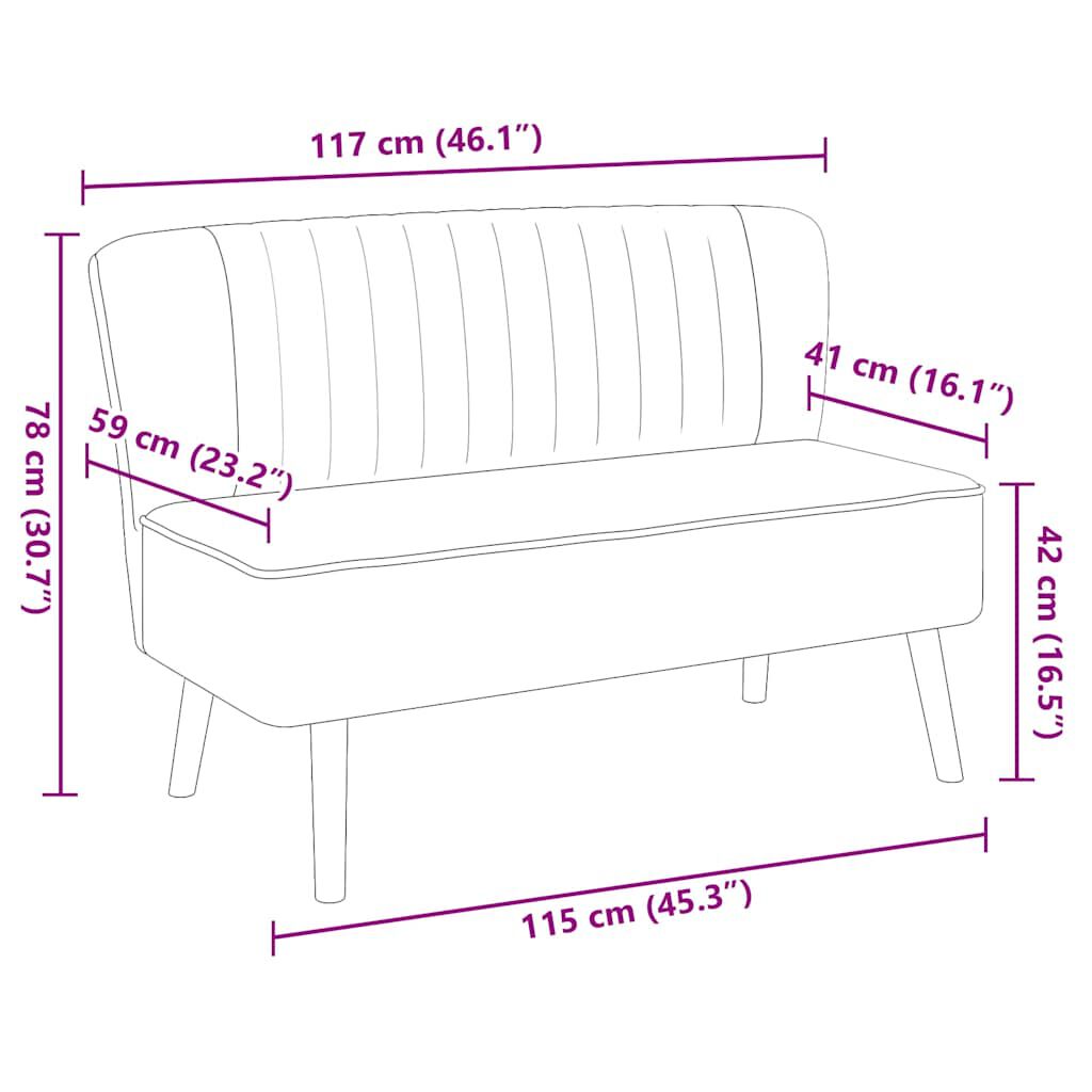 vidaXL أريكة قماش 117×55.5×77 رمادي داكن