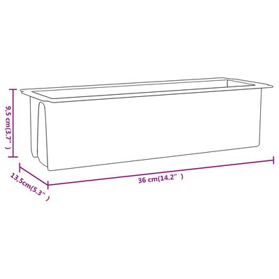 vidaXL صناديق زهور لبالتات اليورو 12 ق رمادي 36×13.5×9.5 سم بولي PP