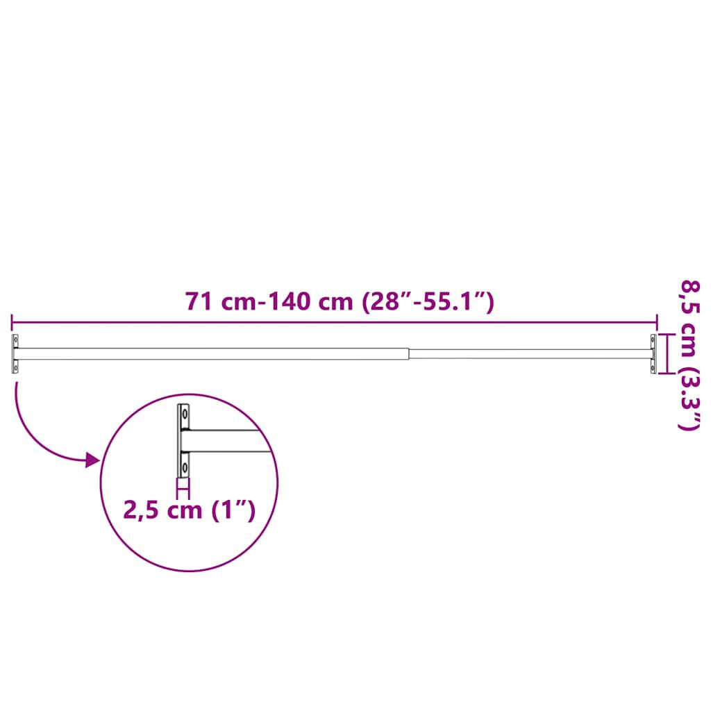 vidaXL قضيب أمان نوافذ قابل للتعديل 710-1200 مم