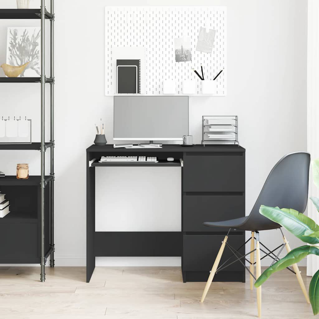 vidaXL مكتب لون أسود 90×45×76 سم خشب صناعي