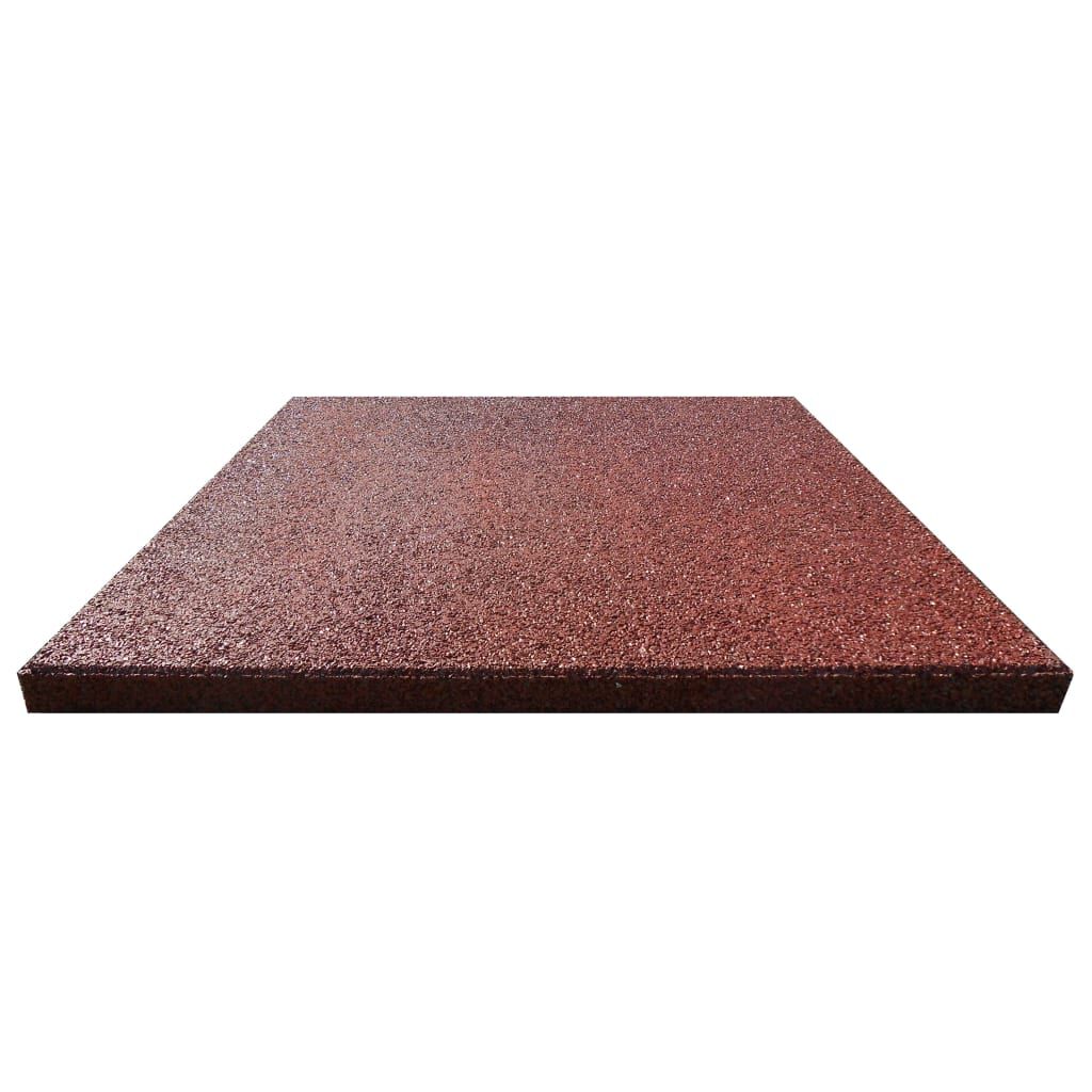 vidaXL بلاط الحماية من السقوط 6 ق مطاط 50×50×3 أحمر