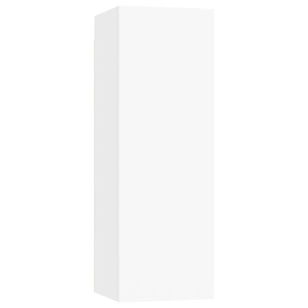 vidaXL طقم خزانة تلفزيون 8ق أبيض خشب صناعي